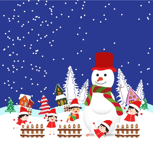 Kids Celebrating Christmas — Stock Vector