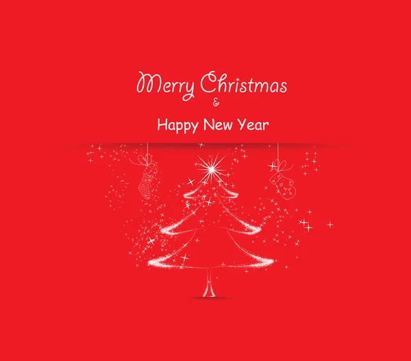 Merry christmas and happy new year greeting card — Stock Vector