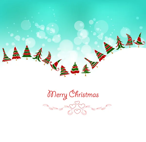 有树木的圣诞节背景 — 图库矢量图片