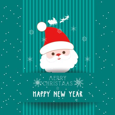 Noel ve mutlu yeni yıl Noel Baba kart ile