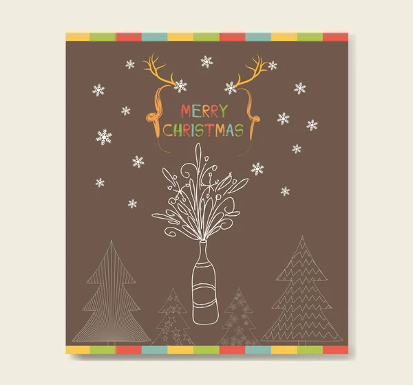Navidad y feliz año nuevo tarjeta — Archivo Imágenes Vectoriales
