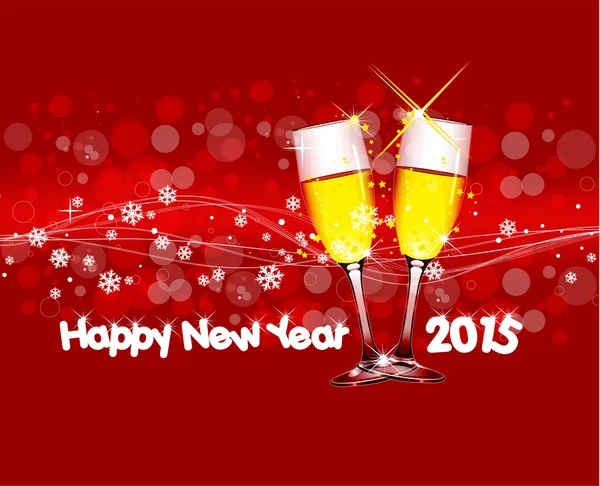 Frohes neues Jahr 2015 mit Wein — Stockvektor