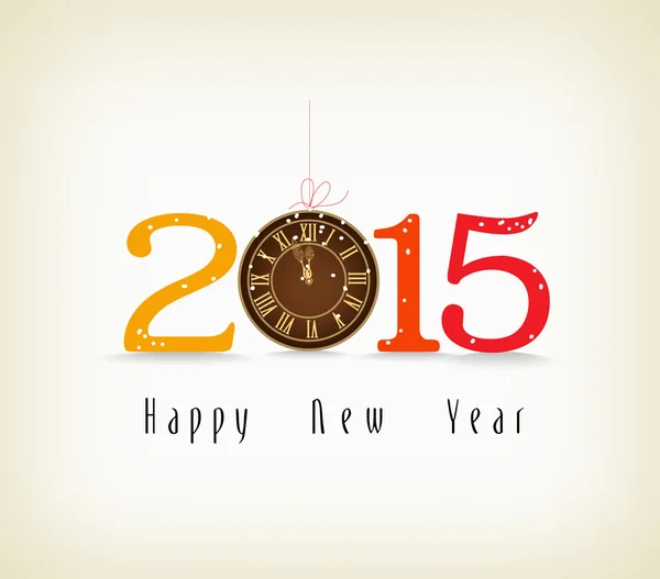 Szczęśliwego nowego roku z złoty zegar — Wektor stockowy