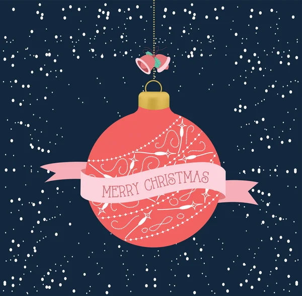 Christmas greeting card with ball — Stock Vector