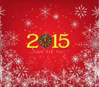 Mutlu yeni yıl kar taneleri ile