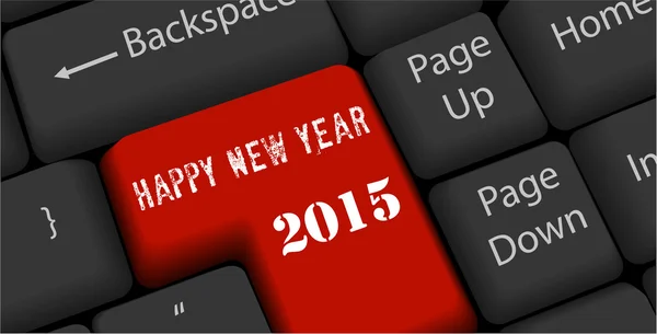 Happy nea year on enter keyboard — Stock Vector