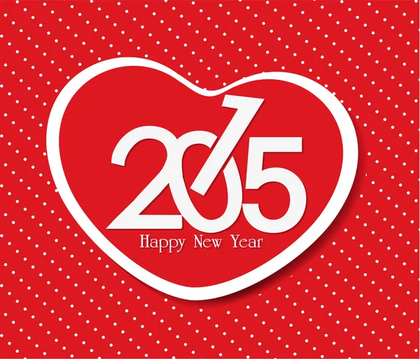 Happy new year with heart greeting — Stock Vector