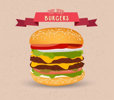 Vintage burger poster tasarımı