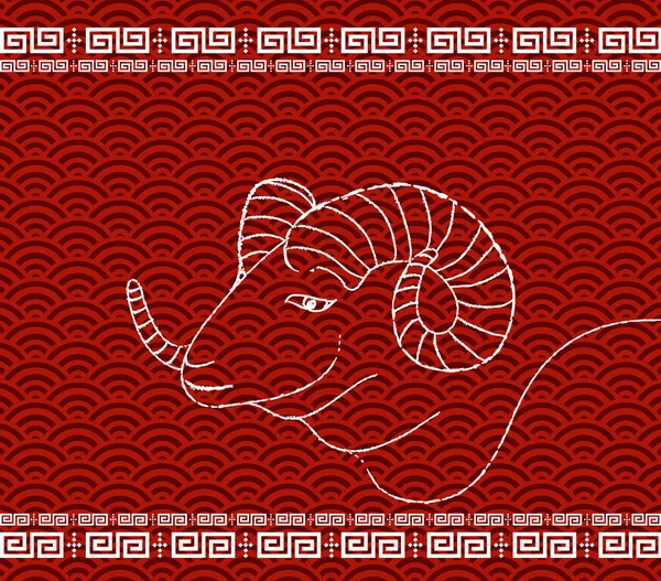 Čínský Nový rok pozadí koza — Stockový vektor