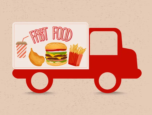 Fast food truck — Stock Vector