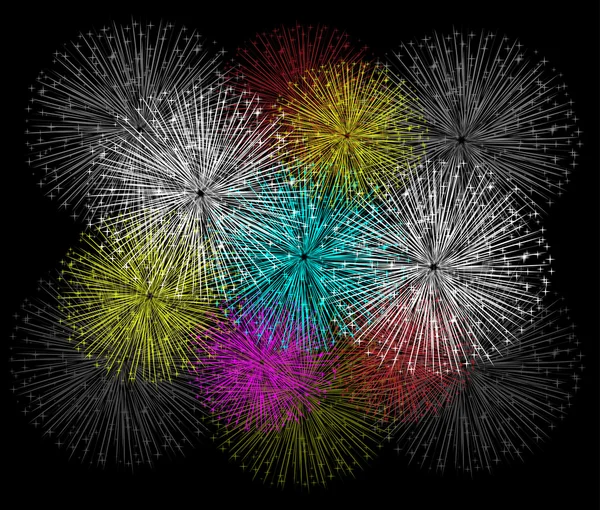 Vuurwerk kleurrijke achtergrond — Stockvector