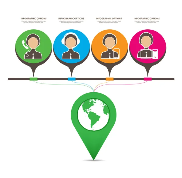 Wereldwijde informatie Infographics illustratie — Stockvector