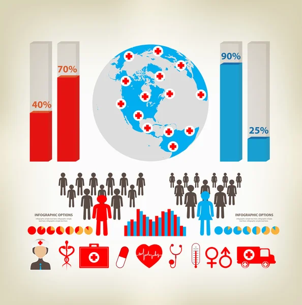 Sağlık elemanları Infographic — Stok Vektör