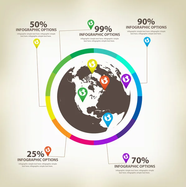 Infographie globale Éléments de conception vectoriels — Image vectorielle