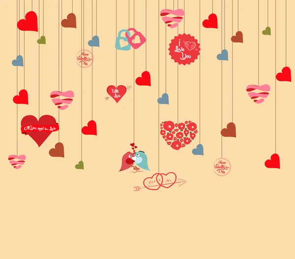 Amor corazones fondo — Vector de stock