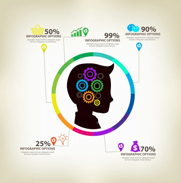 Mann ideen infografik konzept — Stockvektor