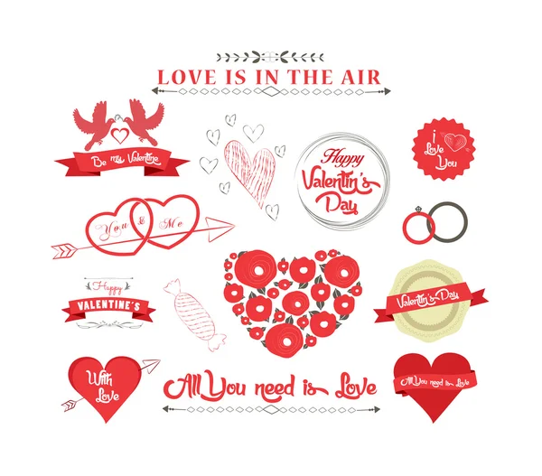 Set of icons for Valentines day — Stock Vector