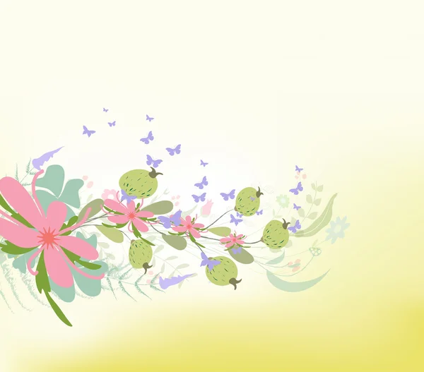 Primavera con diseños de fondo de flor — Vector de stock