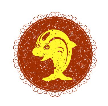 Yunuslar ile Vintage işareti.