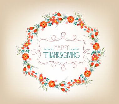 Mutlu Şükran çiçek çelenk renkler