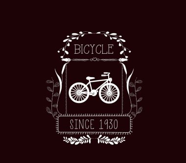 Bisiklet Vintage çerçeveleri ve çiçek süsler