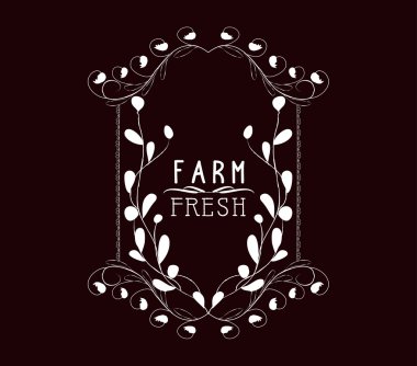 Çiftlik taze Vintage çerçeveleri ve çiçek süsler