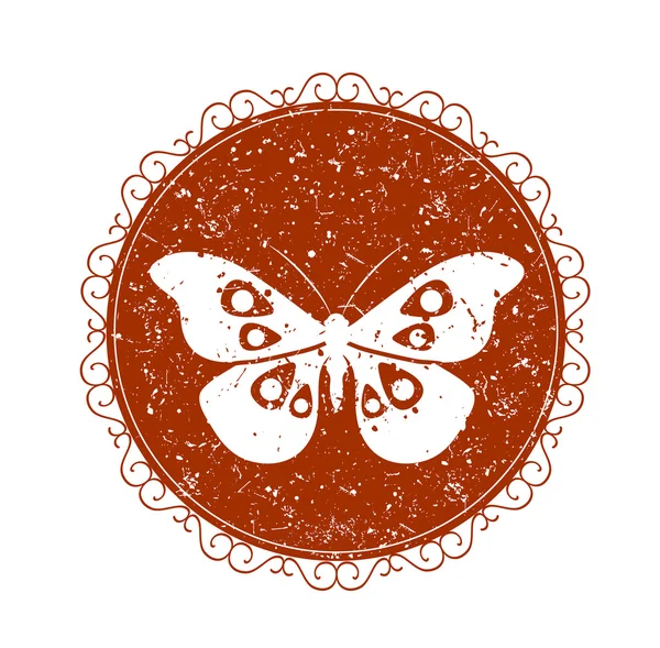 Signo vintage con mariposa . — Archivo Imágenes Vectoriales