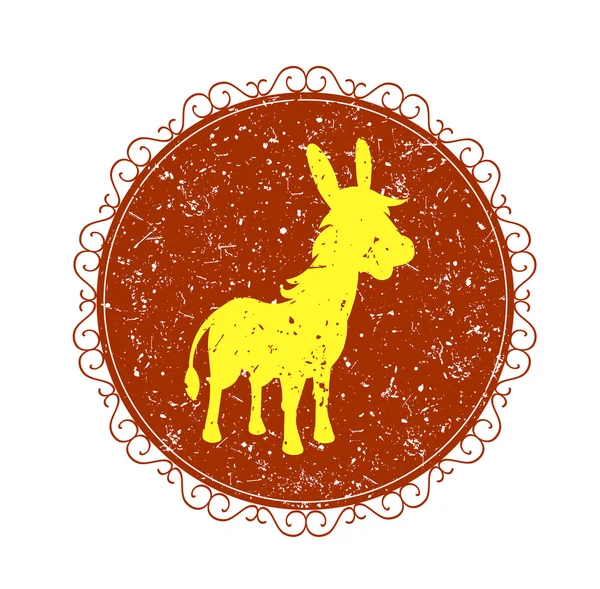 Cartel vintage con burro — Vector de stock