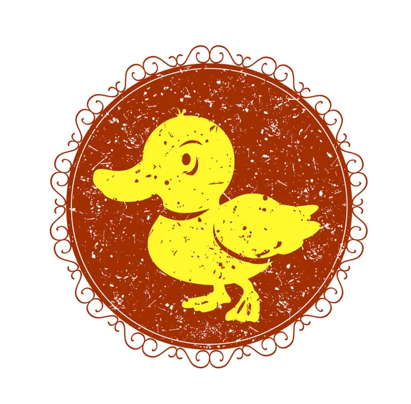 Panneau vintage avec canard — Image vectorielle