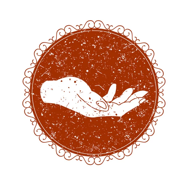 Signo vintage con mano — Vector de stock