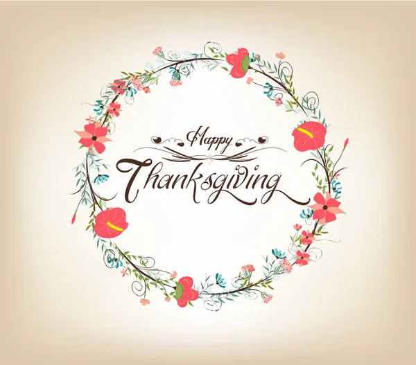 Thanksgiving florals grinalda Cores, texturas e elementos —  Vetores de Stock