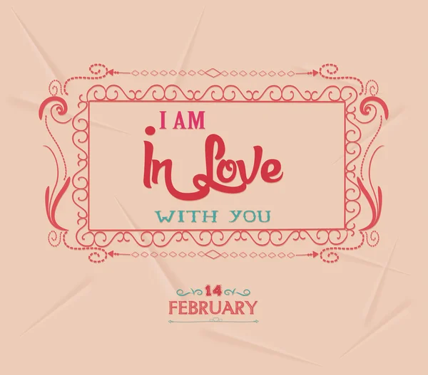 Valentine je suis amoureuse de toi — Image vectorielle