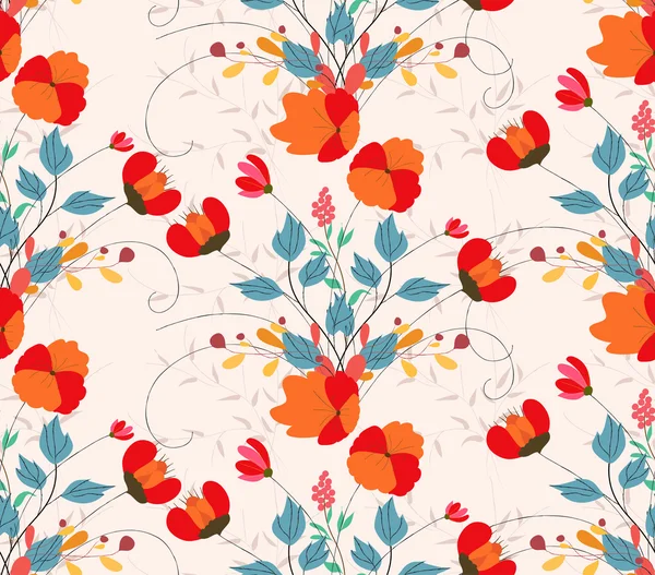 Vintage seamless pattern with abstract flowers — Stock Vector