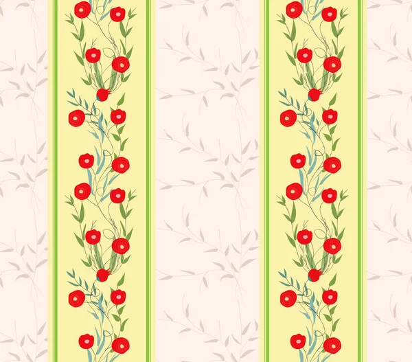 Flower red striped wallpaper — Stock Vector