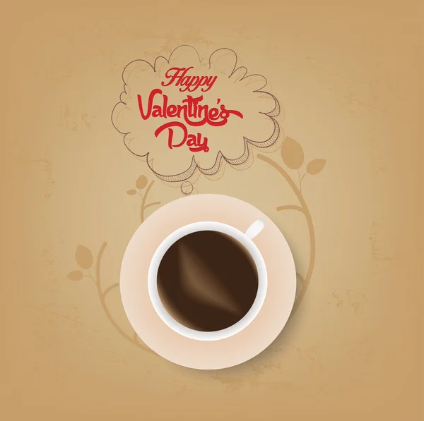 Tazza di caffè con bolla di San Valentino — Vettoriale Stock