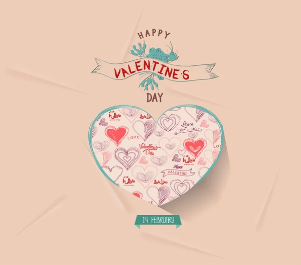 Joyeux cadeau de carte de voeux de Saint Valentin pour tous — Image vectorielle