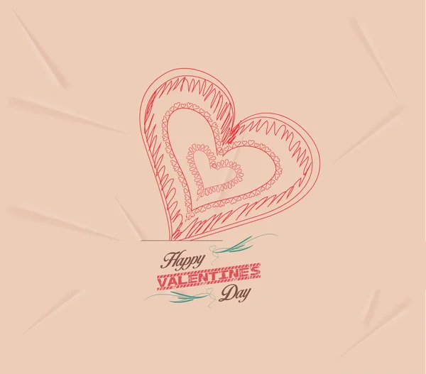Coeur rétro pour la Saint Valentin Fond — Image vectorielle