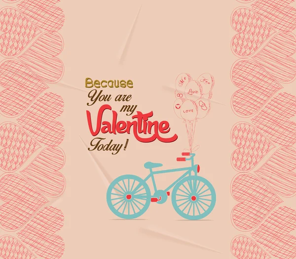 Tarjeta de felicitación San Valentín retro — Archivo Imágenes Vectoriales