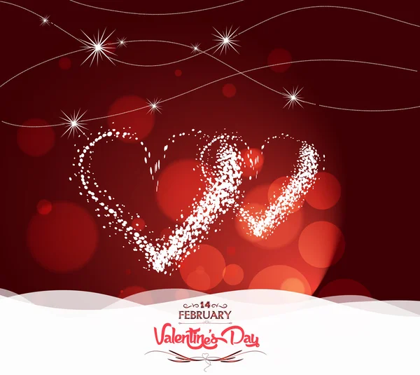 Valentine day with heart light Background — Stock Vector