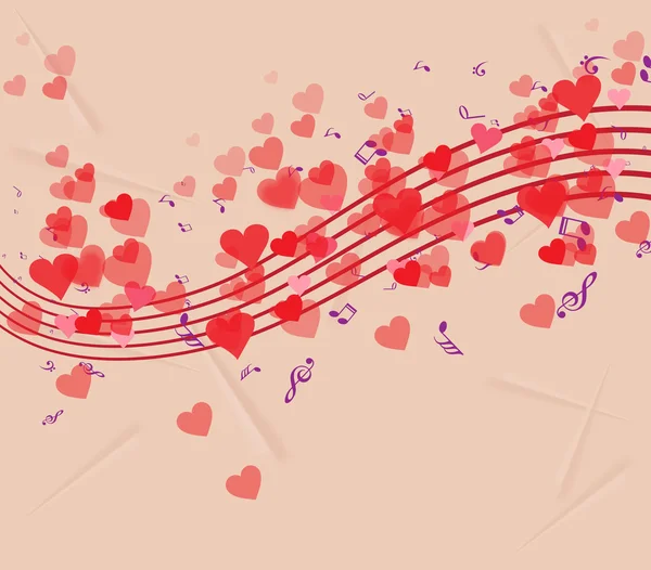 Día de San Valentín disfrutando de tocar música de fondo — Vector de stock