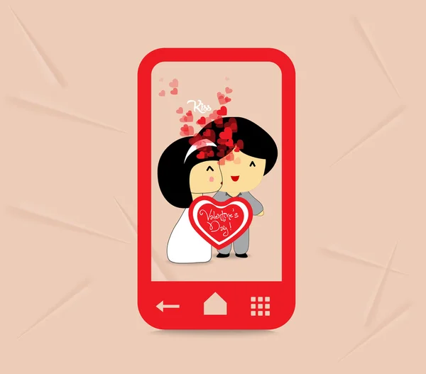 Día de San Valentín dulce amor pareja — Vector de stock