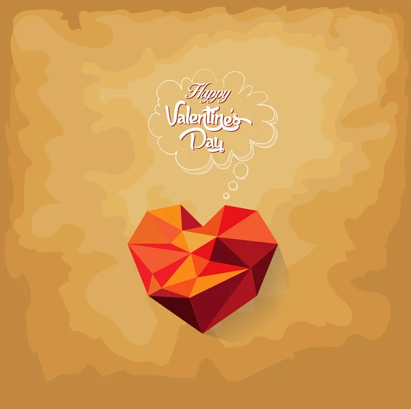 Valentinstag mit geometrischem Herzen — Stockvektor