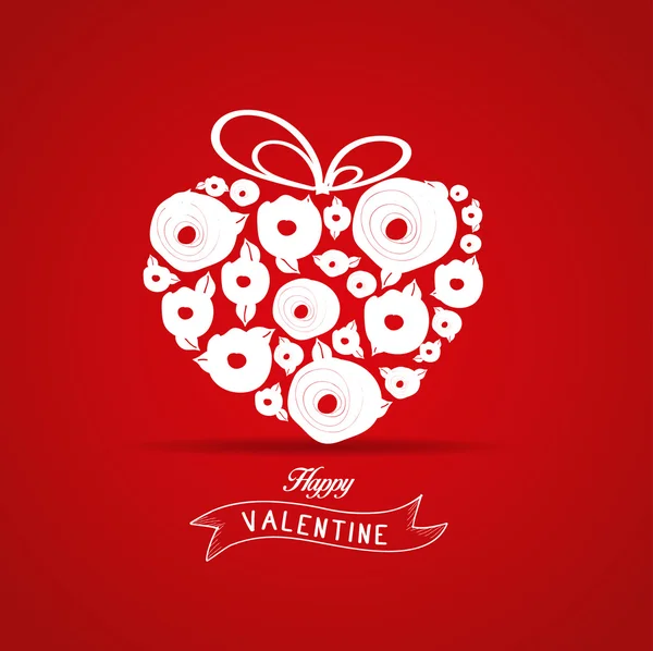 Valentines dárky srdce květ růže — Stockový vektor
