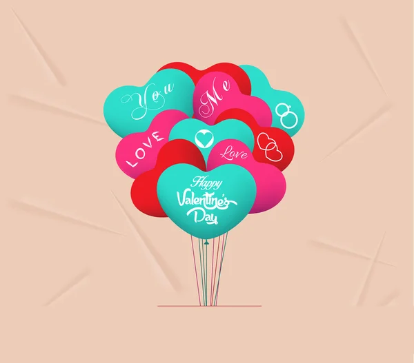 Valentines ballons coeur — Image vectorielle