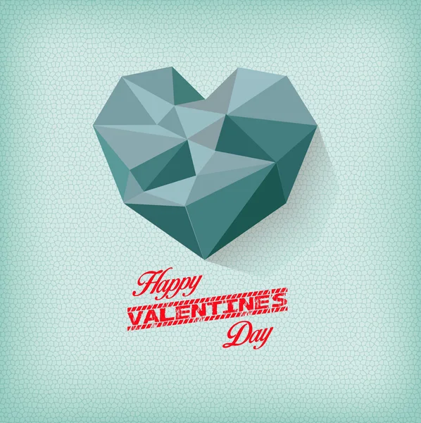 Saint Valentin vintage avec coeur géométrique — Image vectorielle