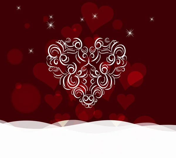 Background with ornament heart by valentines day — Stock Vector