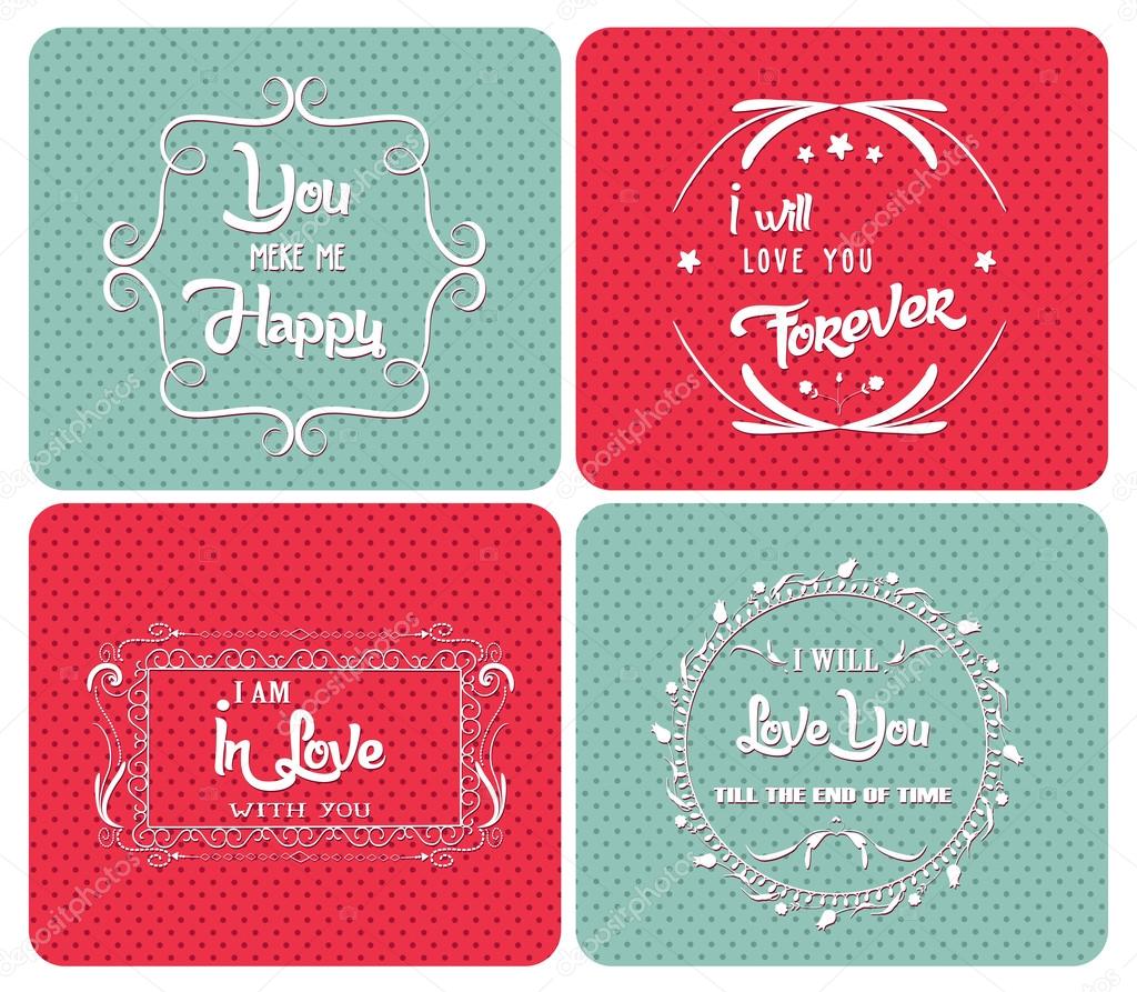 Valentine Day poster.Typography ornaments