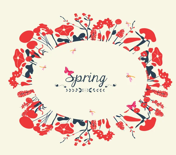 Blossom en printemps carte postale vintage — Image vectorielle