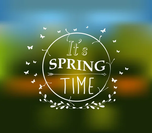 Its spring time typographic design — Stock Vector