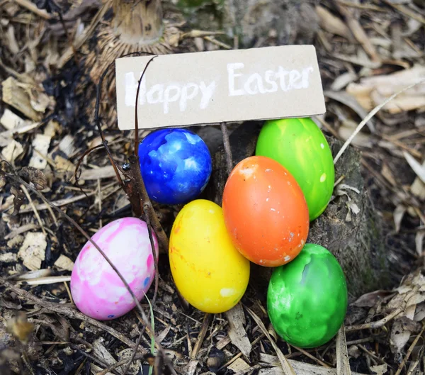 Fotografie z barevné velikonoční vajíčka — Stock fotografie